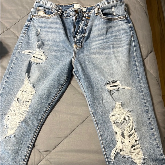 Oasis Denim - Oasis Blue Boyfriend Jeans with Distressed Details